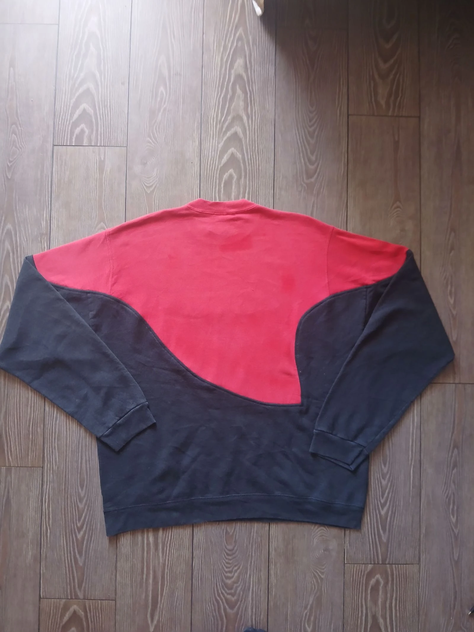 Champion Custom Rework Sweatshirt Red Black Size L Y2K Streetwear Crewneck – photo 4